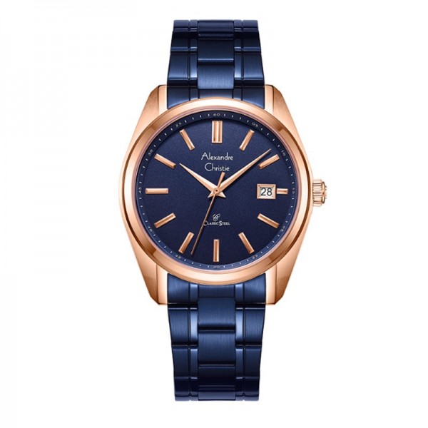 Alexandre Christie AC 8660 Rosegold Blue Man MDBURBU